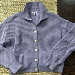 Madewell Lilac Button-Up Cardigan